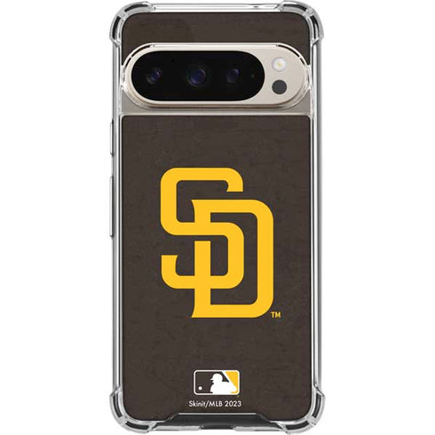MLB San Diego Padres - Solid Distressed Pixel 9/9 Pro Clear Case